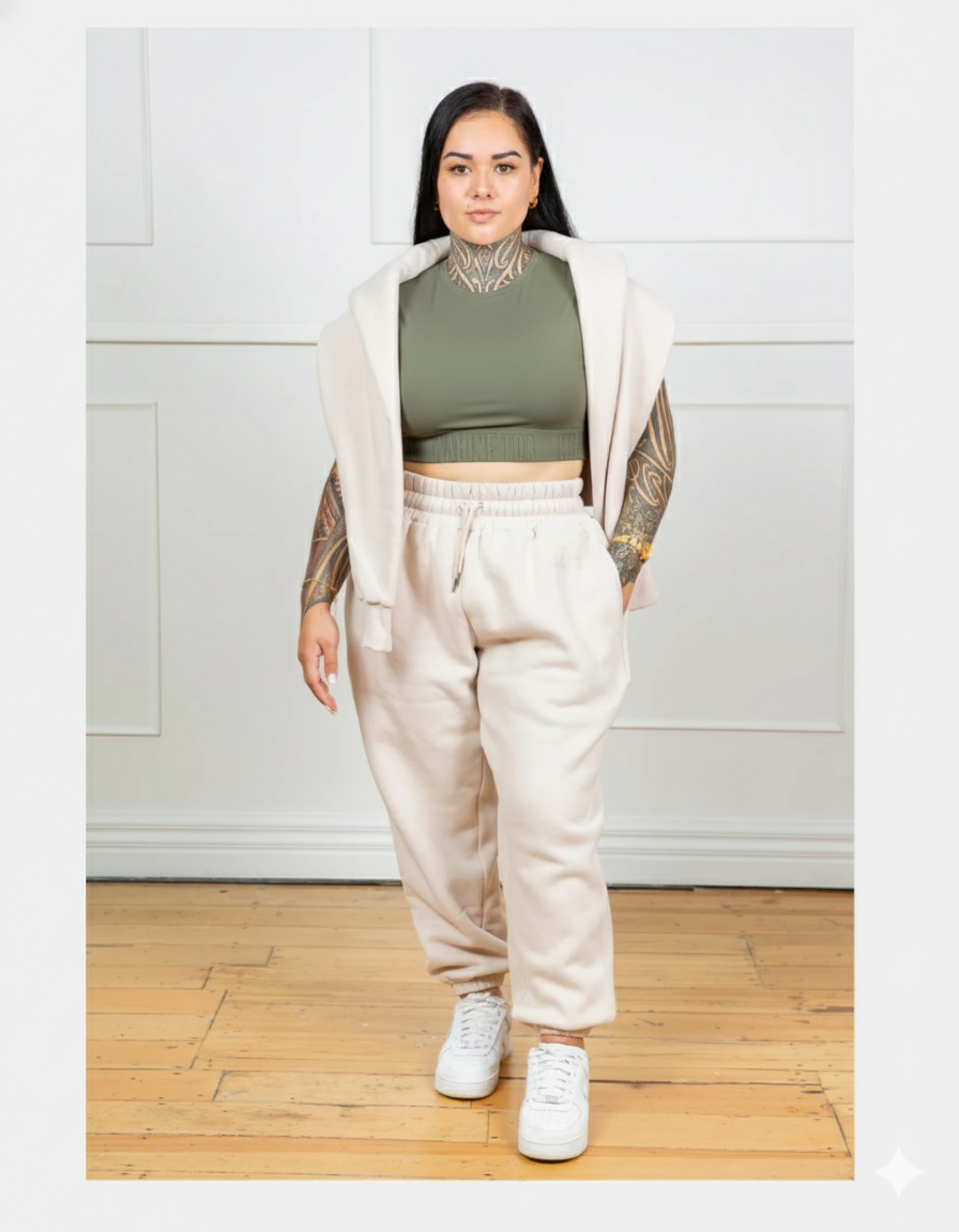 COMBO DEAL: Olive Crop + Cream Joggers