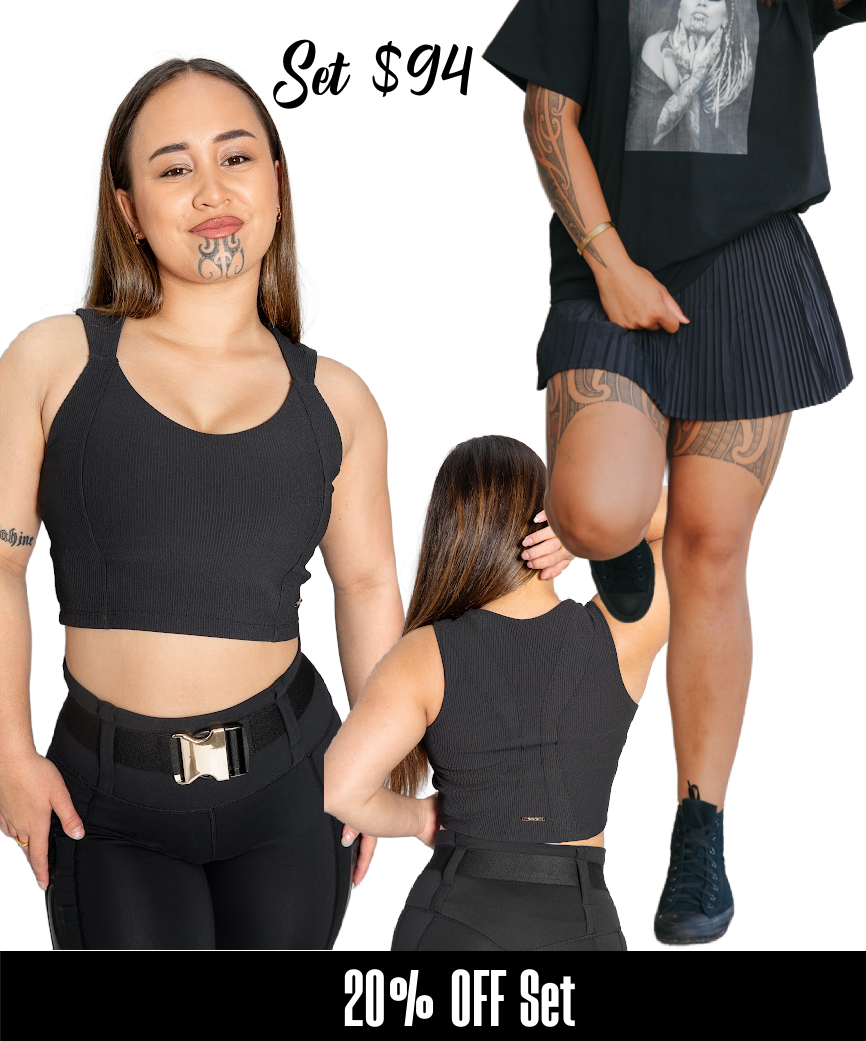 Under $100 COMBO DEAL: Tennis Skirt & Ribbed Crop Bundle 20% OFF