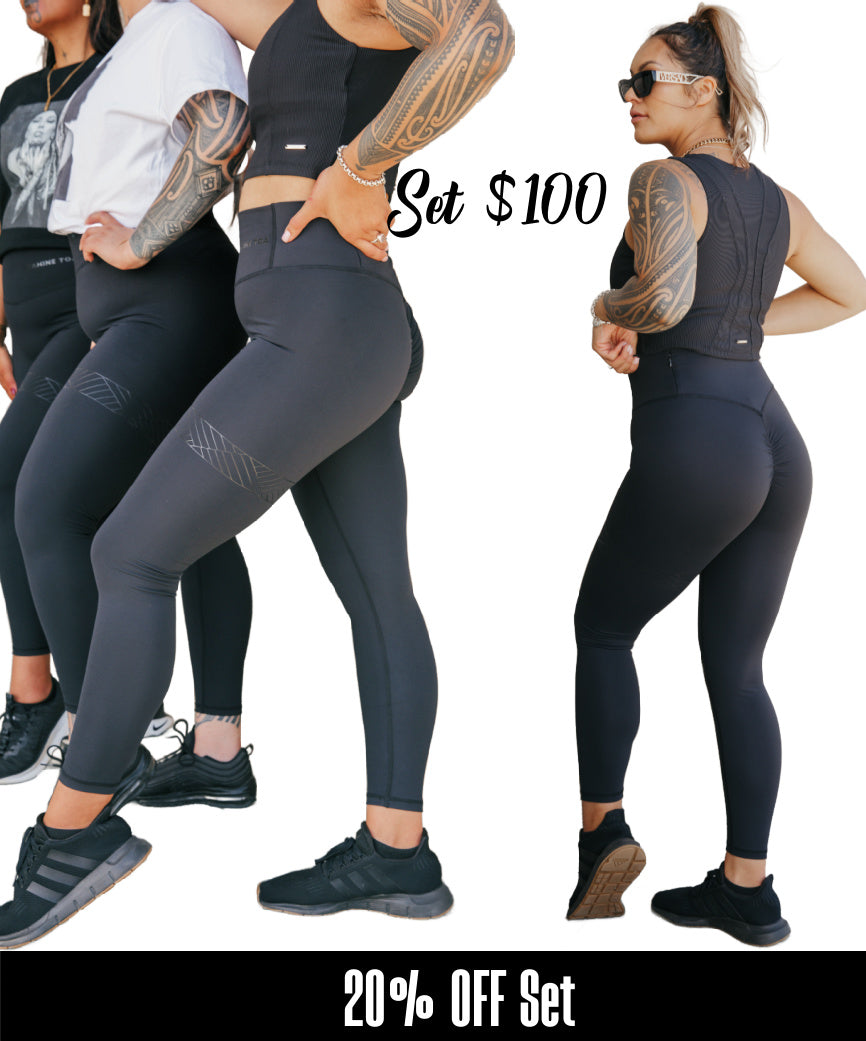 COMBO 20% OFF Thighband Leggings & Ribbed Crop