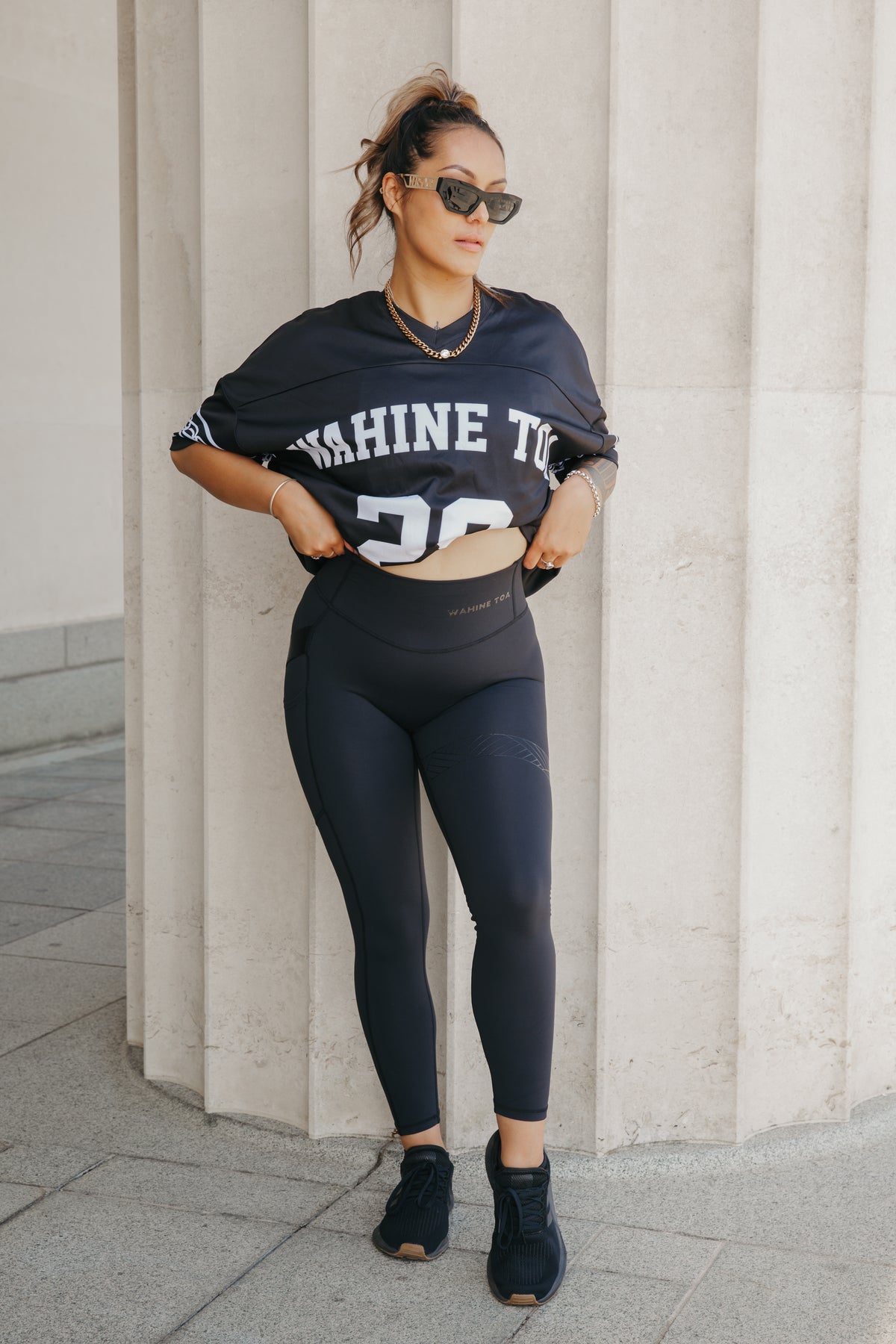 Black Thigh Band Leggings