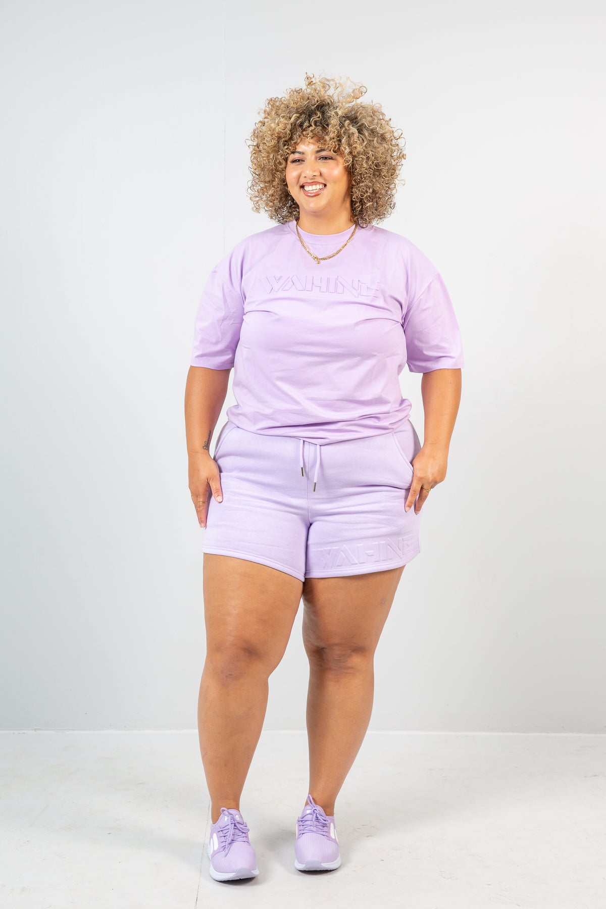 Lilac Wahine Embossed Shorts