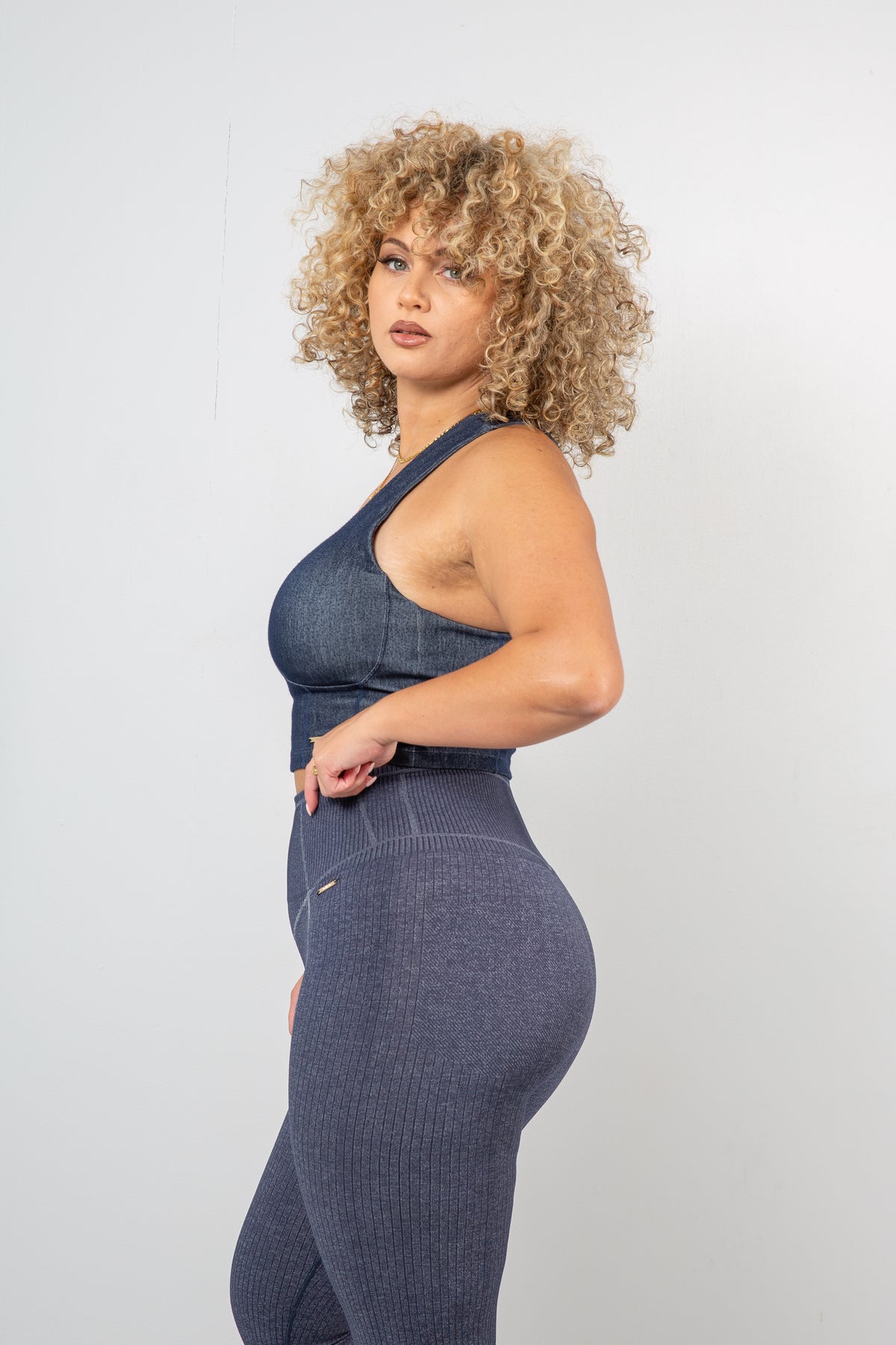 COMBO DEAL Seamless Legging + Denim Crop